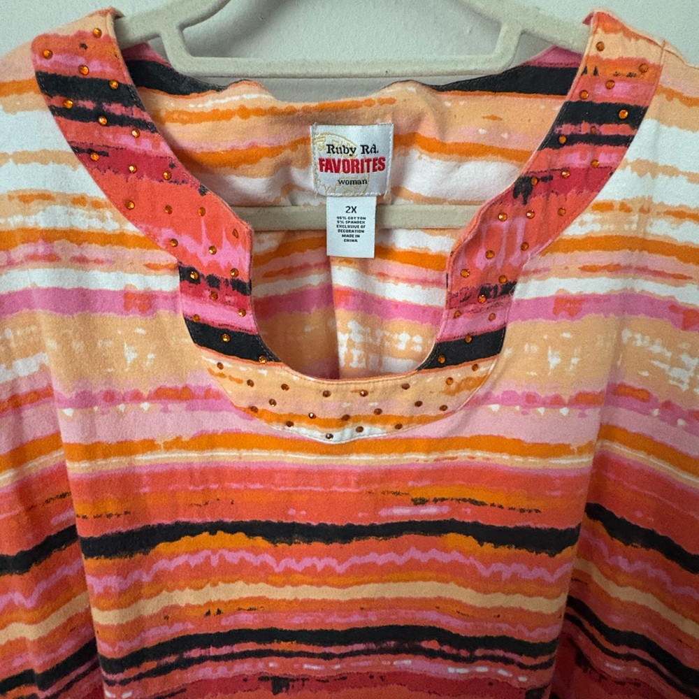 Ruby Rd Striped Long Sleeve Top - Picture 3 of 6